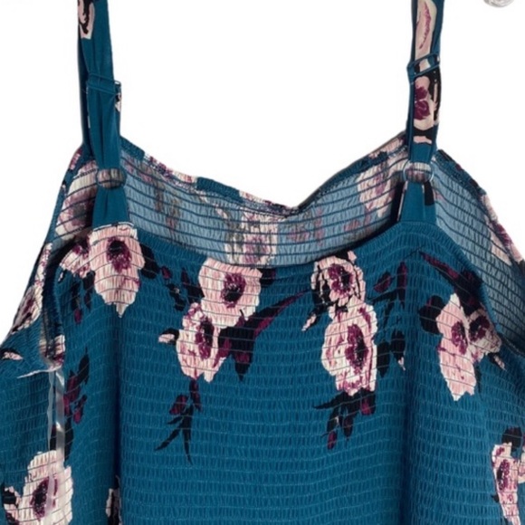 Lane Bryant Plus Size 26/28 Blue & Pink Spring Summer Floral Wide Leg Jumpsuit - Picture 5 of 5